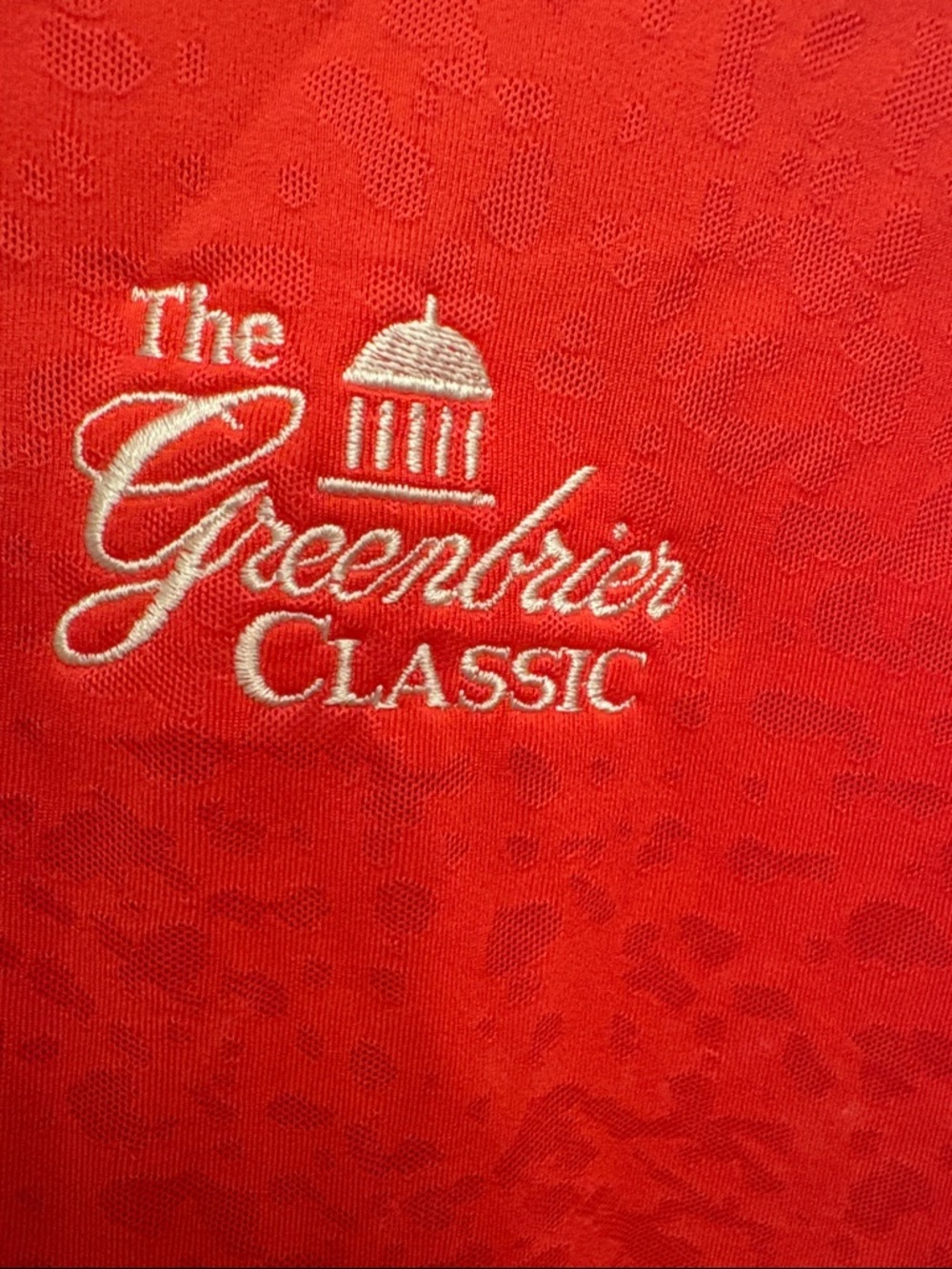 adidas Women’s Coral Red “The Greenbrier Classic” Sleeveless Golf Polo - Picture 3 of 5